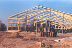 The skeletal structure of the factory building