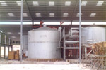 Some of the process plant, large vats for the brewing process