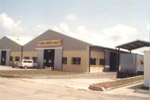 Steel Framed Factory Building with the vehicle doors opened