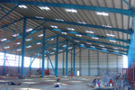 Inside look of warehouse during construction